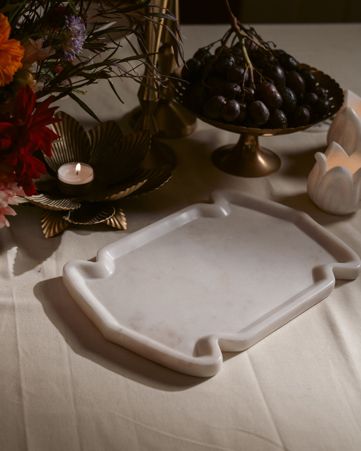 White Banswara Marble Serving Platter