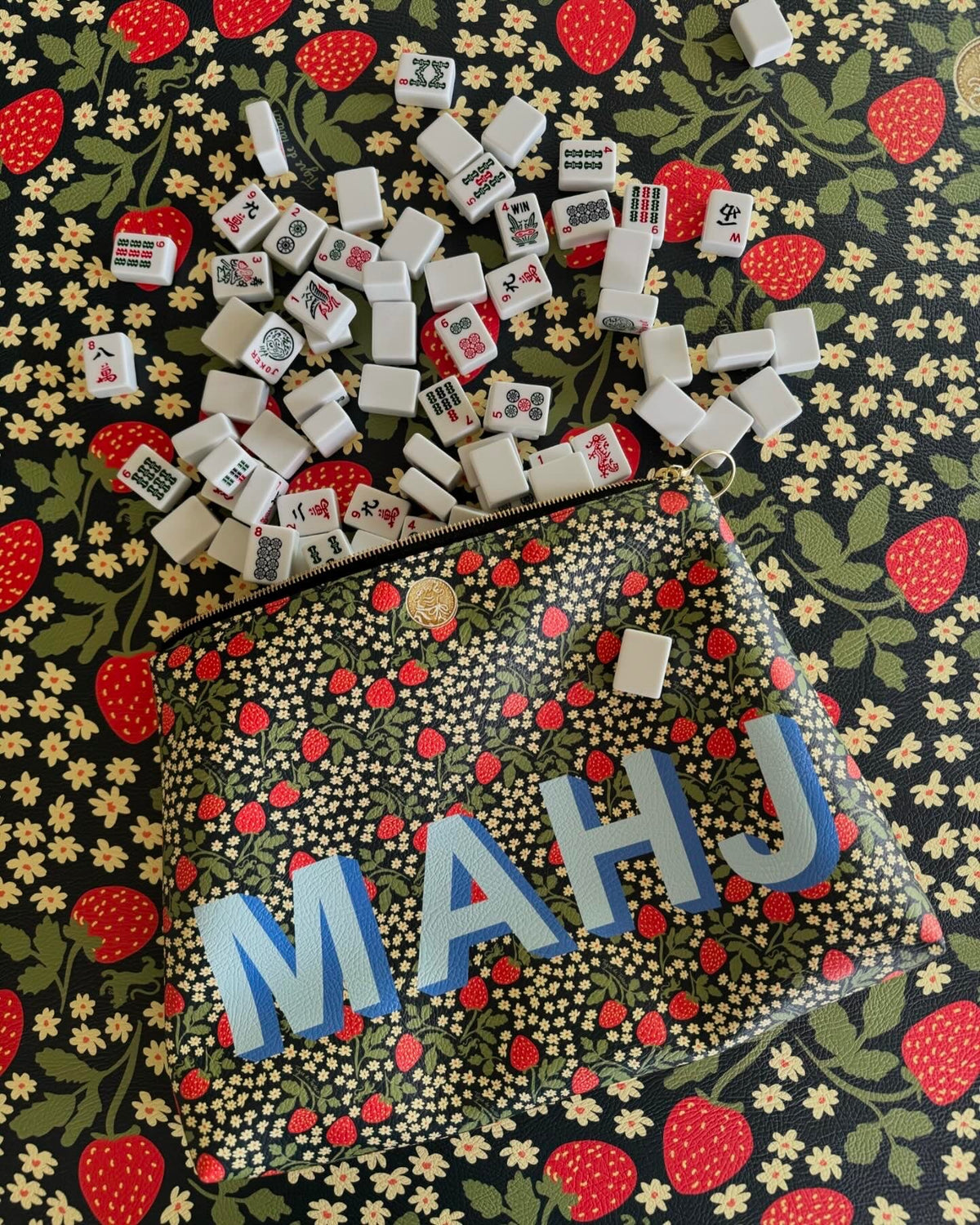 Jokers Cannage Blonde Roomy Leather Mahjong Tile Bag