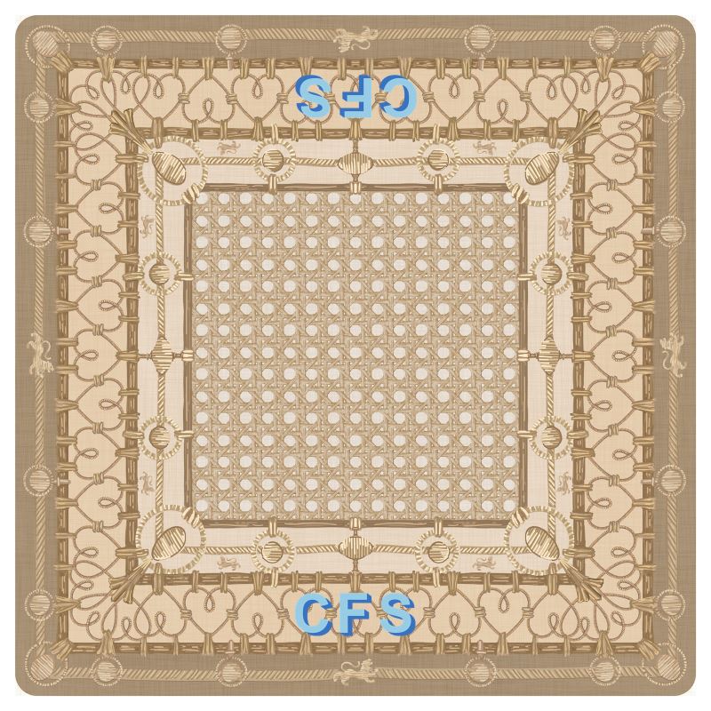 Personalized Wicker Trompe L&#39;oeil Chinoiserie Bleu Mahjong Gaming Mat