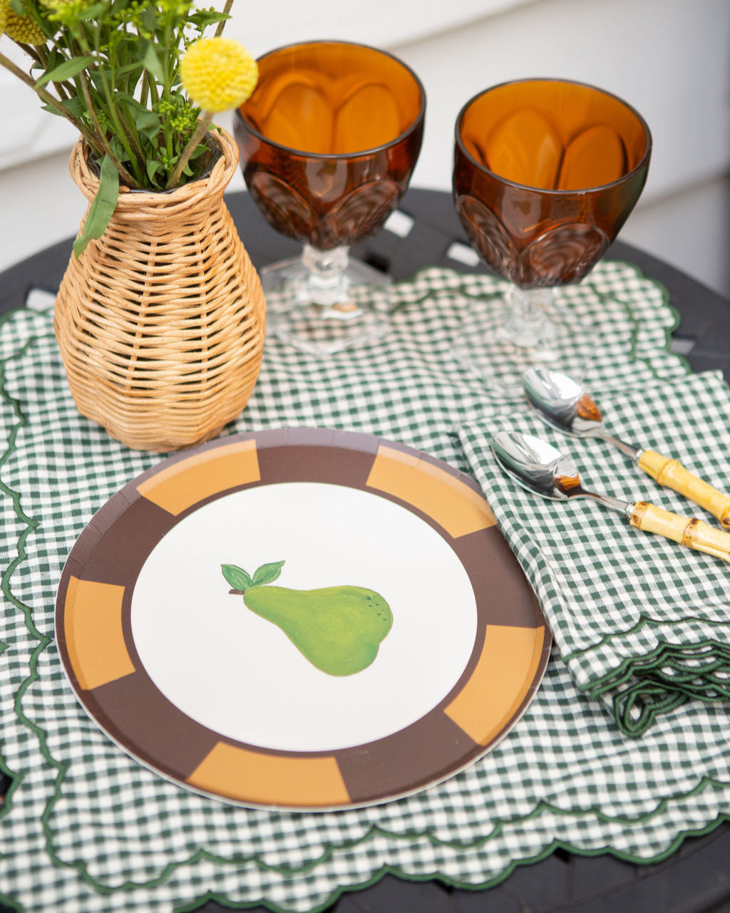 Cabana Appetizer Plate Set - Pear Stripe | Table Two Studio