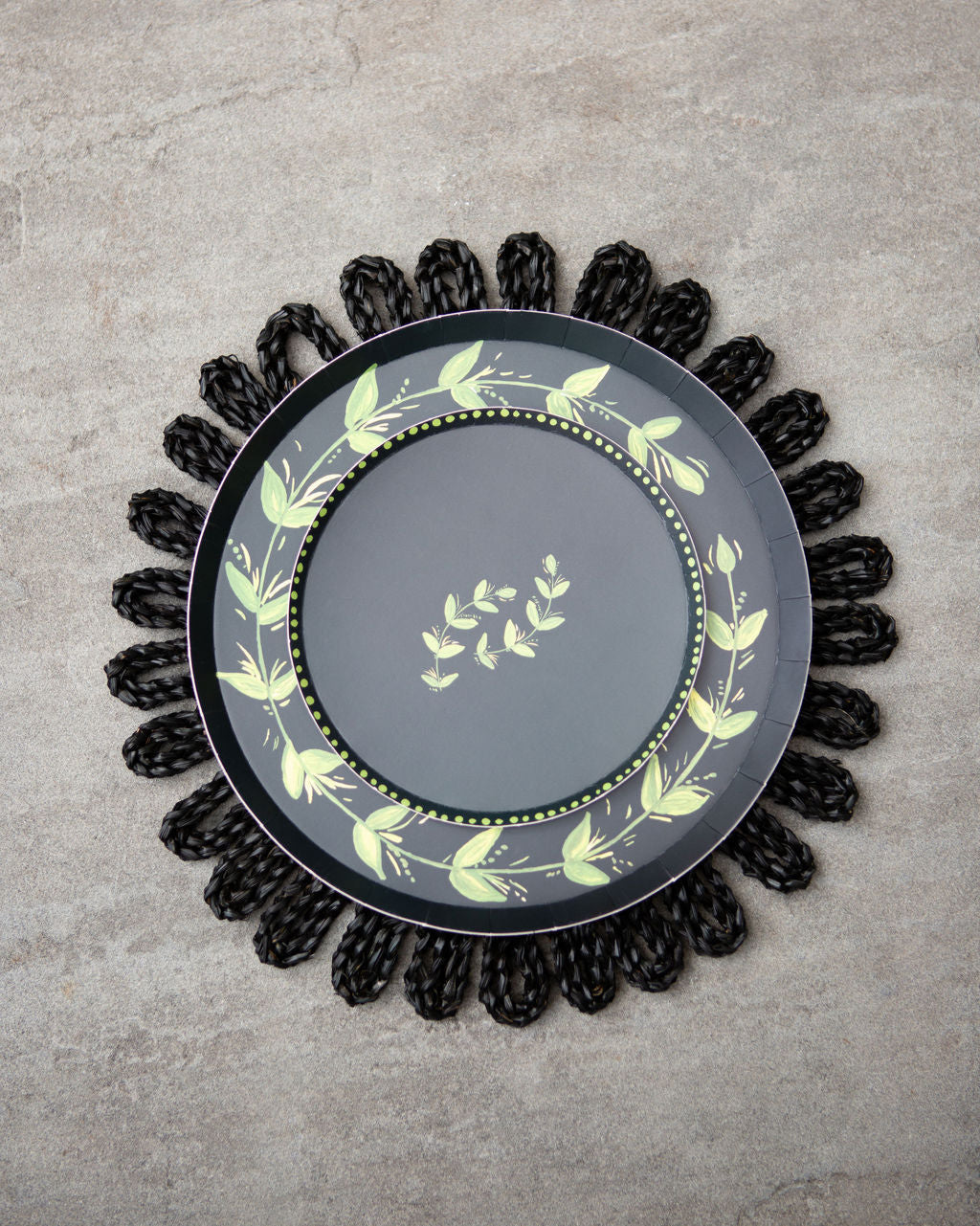 Verde Duet Hors d'Oeuvres Plate Set - Midnight | Table Two Studio