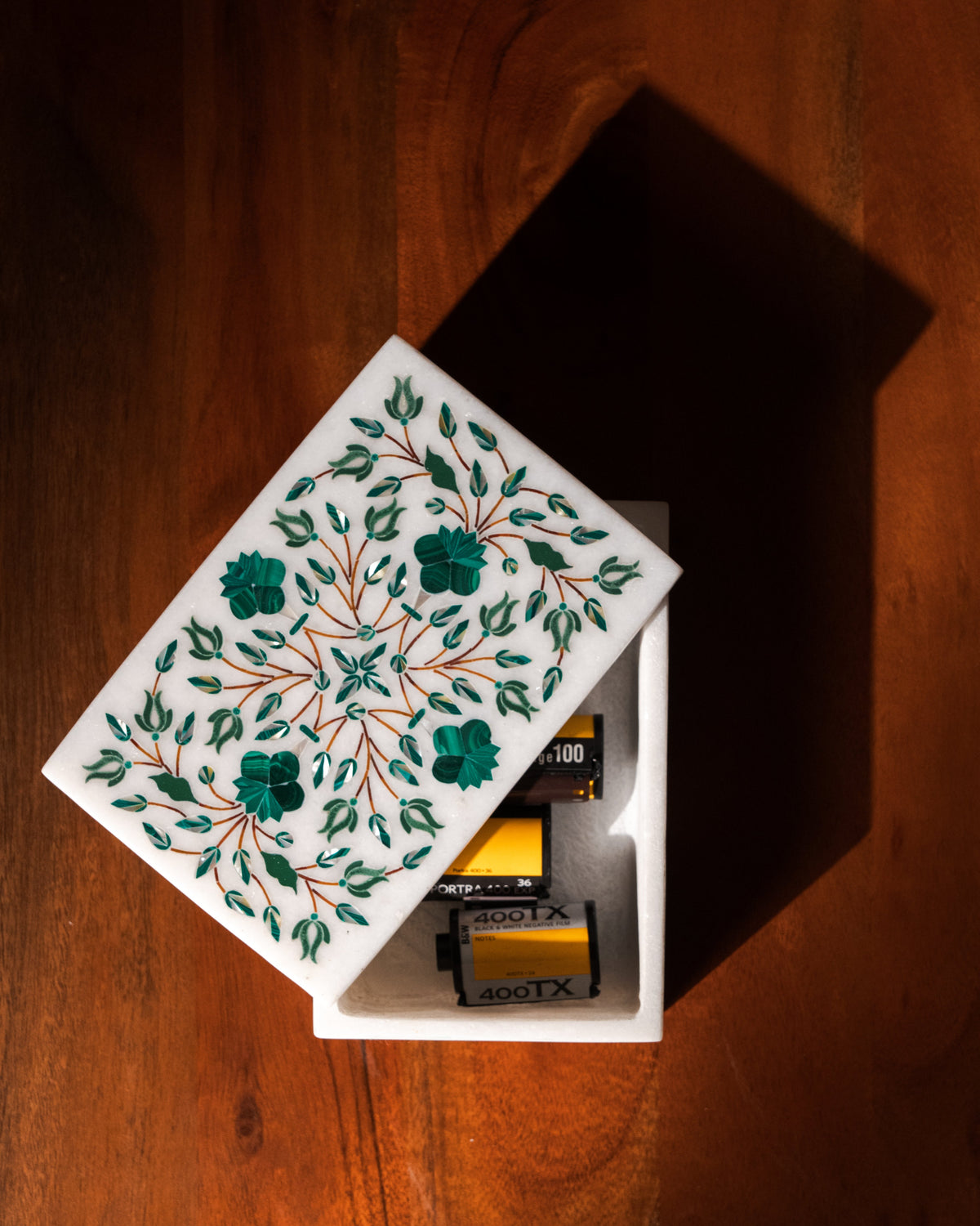 Malachite & White Mother of Pearl Inlay Box (BACK IN STOCK)