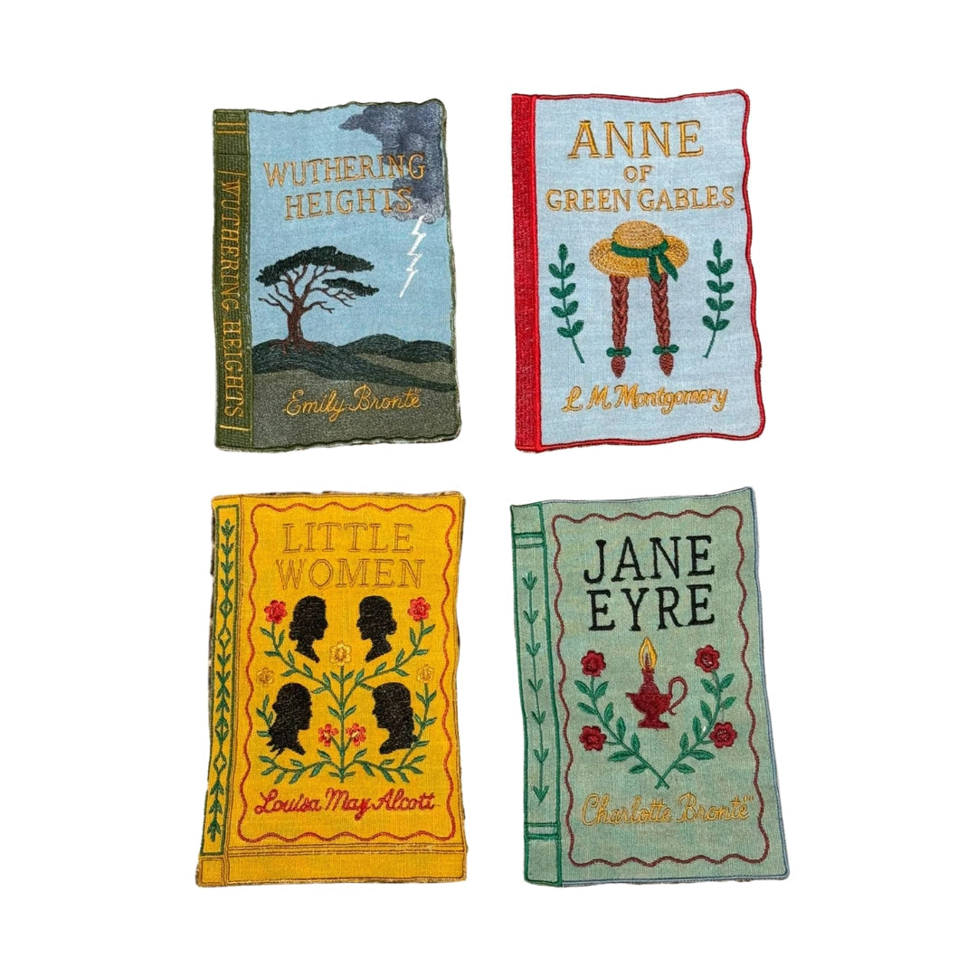 Literary Heroines Embroidered Cocktail Napkins, Set of 4 | Inner Child