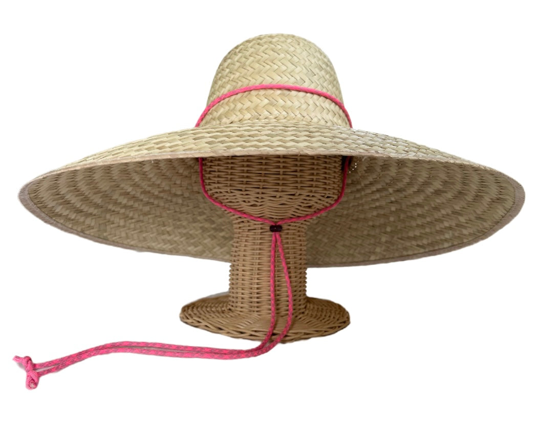 Geranium Sun Hat - Pink Paracord Lanyard with Amethyst Toggle | Sarah Bray Bermuda