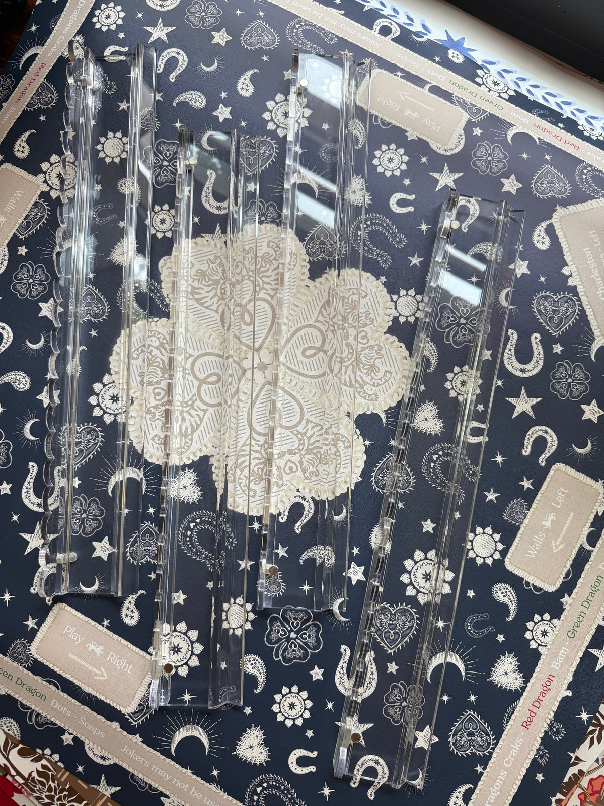 Mahjong Gaming Mat, HEARTS & HORSESHOES **RULES EDITION