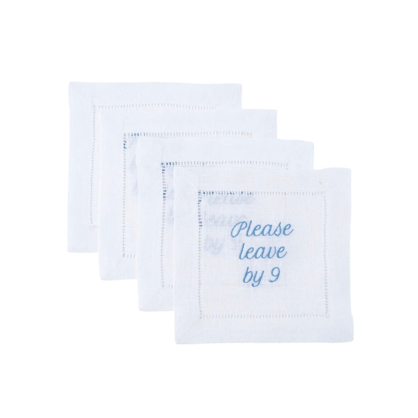 Please Leave By 9 Cocktail Napkin - Set of 4 | No Reservations