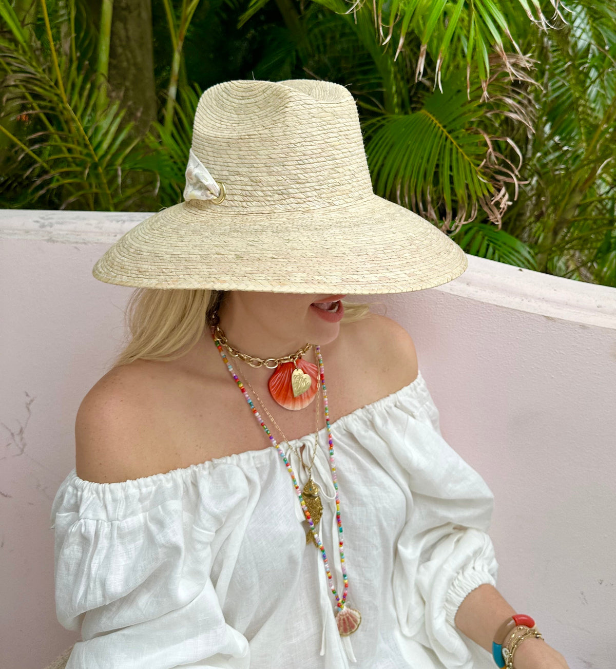 Hollyhock Sun Hat -  Vintage Azure Garden Rose Long Ribbon