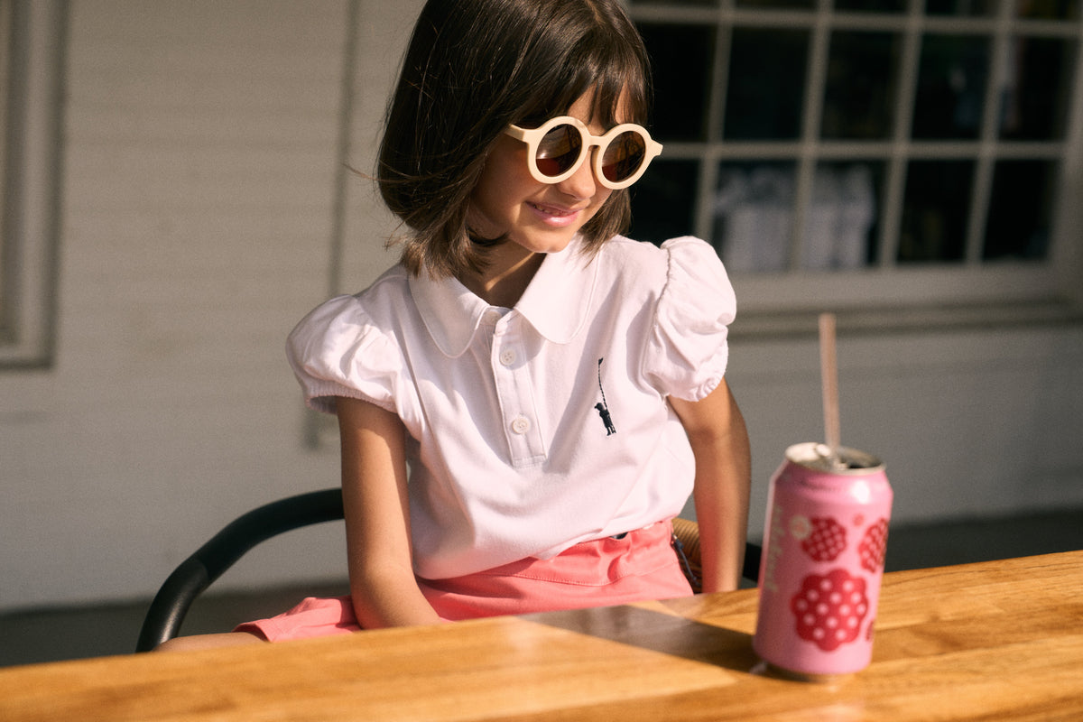 Louise and the Puff-Sleeved Polo in White