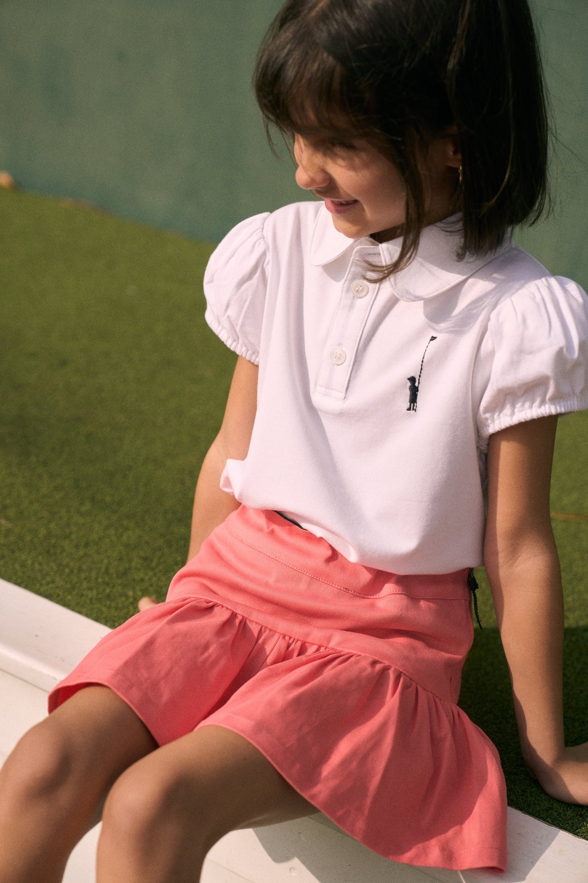Louise and the Puff-Sleeved Polo in White