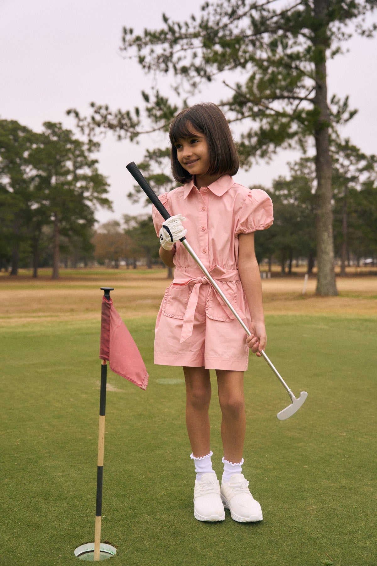Eleanor and the Poplin Romper in Pink