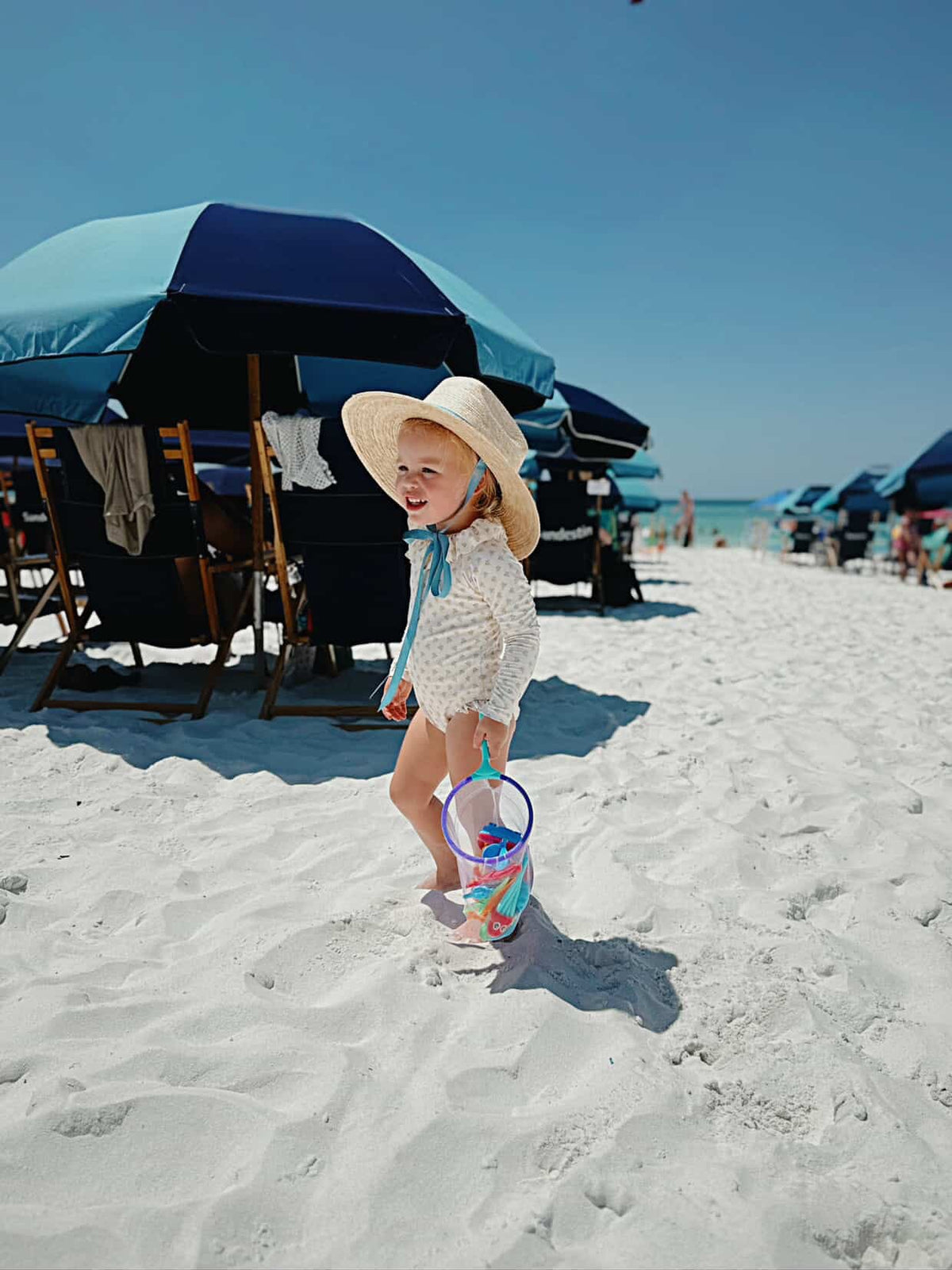 Petunia Girl&#39;s Sun Hat - Navy Ric-Rac Ribbon | Sarah Bray Bermuda