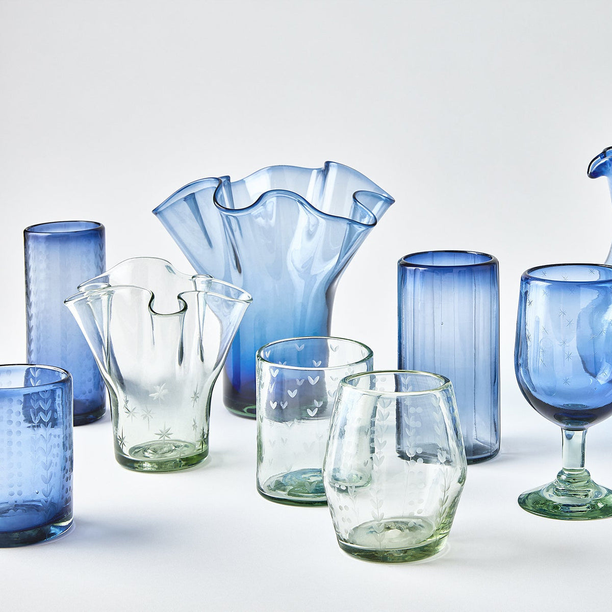 Signature Seven French Blue Rocks Glass