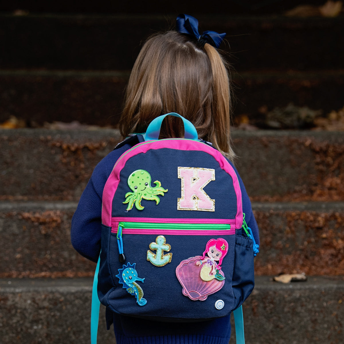 Small Becco Backpack - Kids Sport Navy/Magenta | Becco Bags