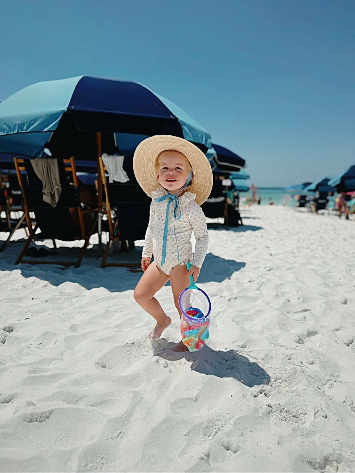 Petunia Girl&#39;s Sun Hat - Navy Ric-Rac Ribbon | Sarah Bray Bermuda