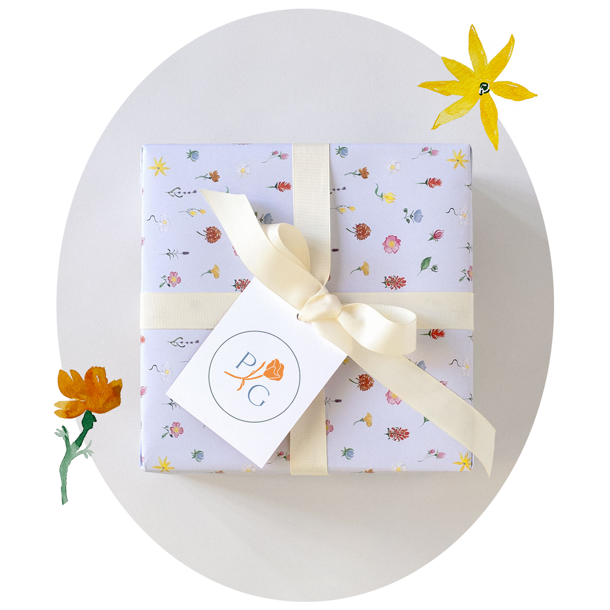 California Poppy Gift Wrap Paper — Bowerbird Atelier