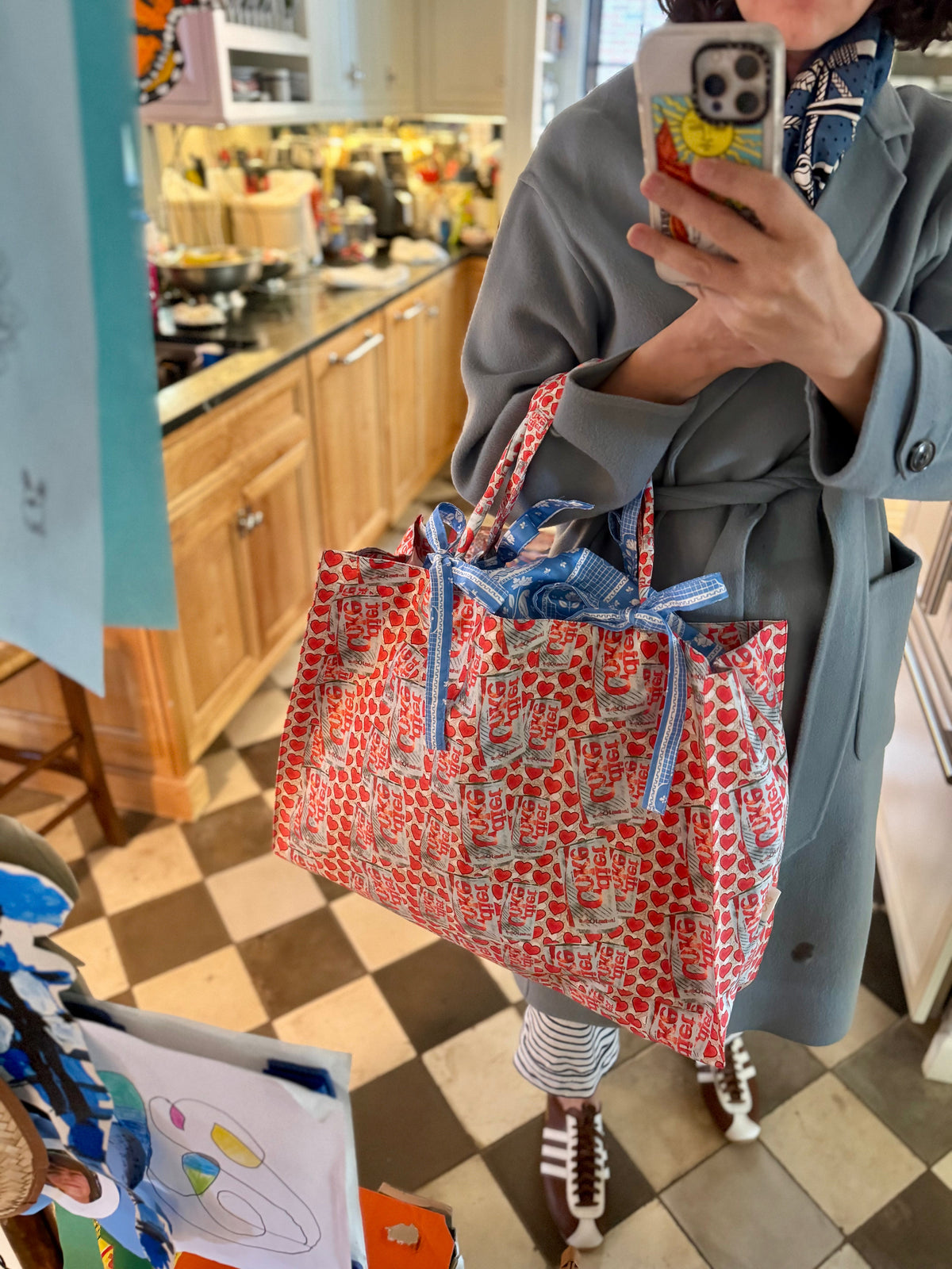Jumbo Slouchy Denim Tote, Nantucket Basket
