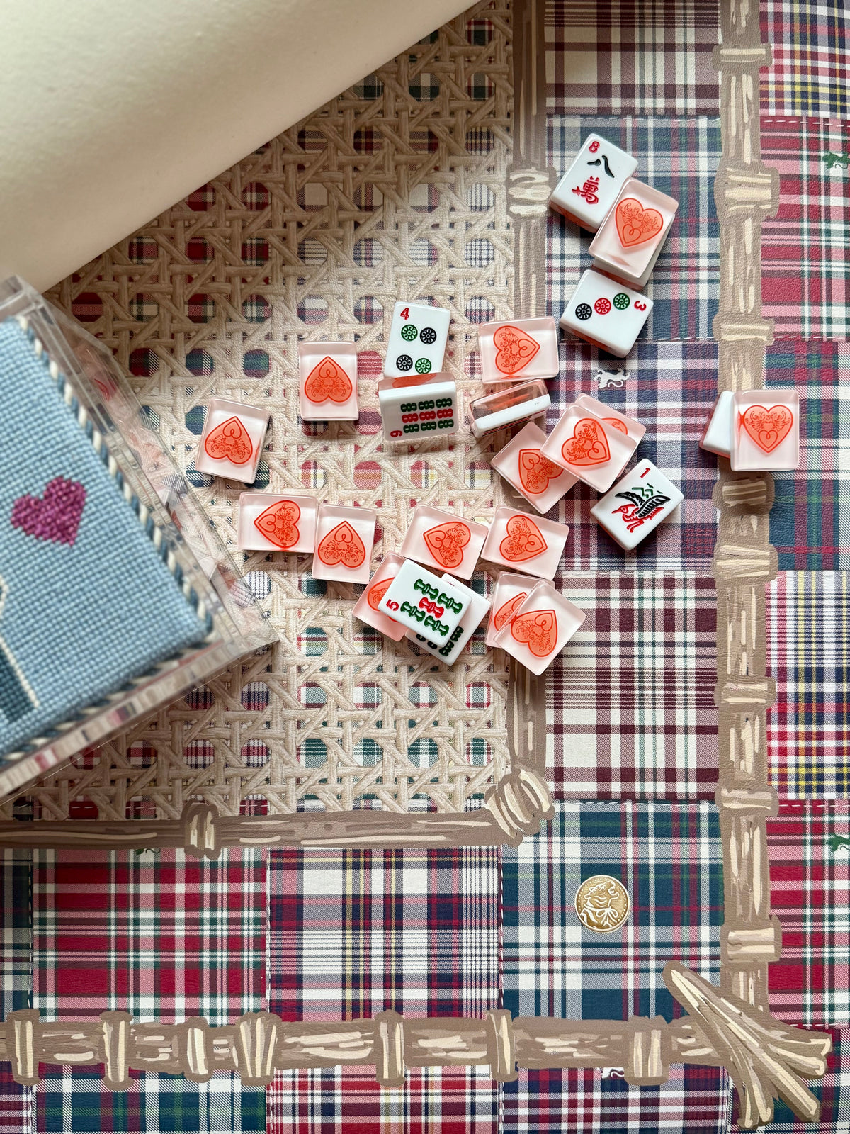 House Hearts: Classic American Mahjong Tile Set with Signature Heart Logo
