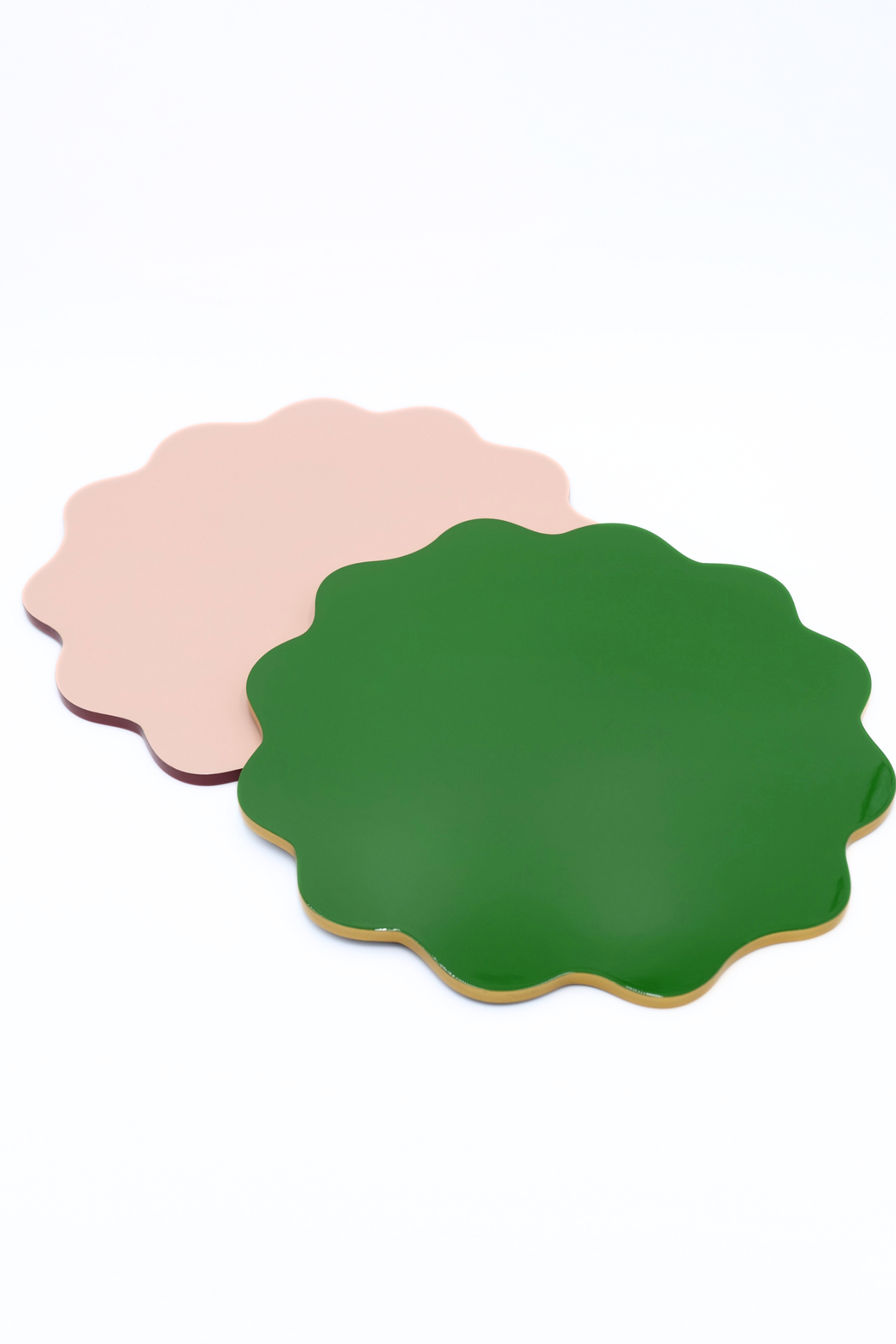 Garden Green Scalloped Lacquerware Placemat Set