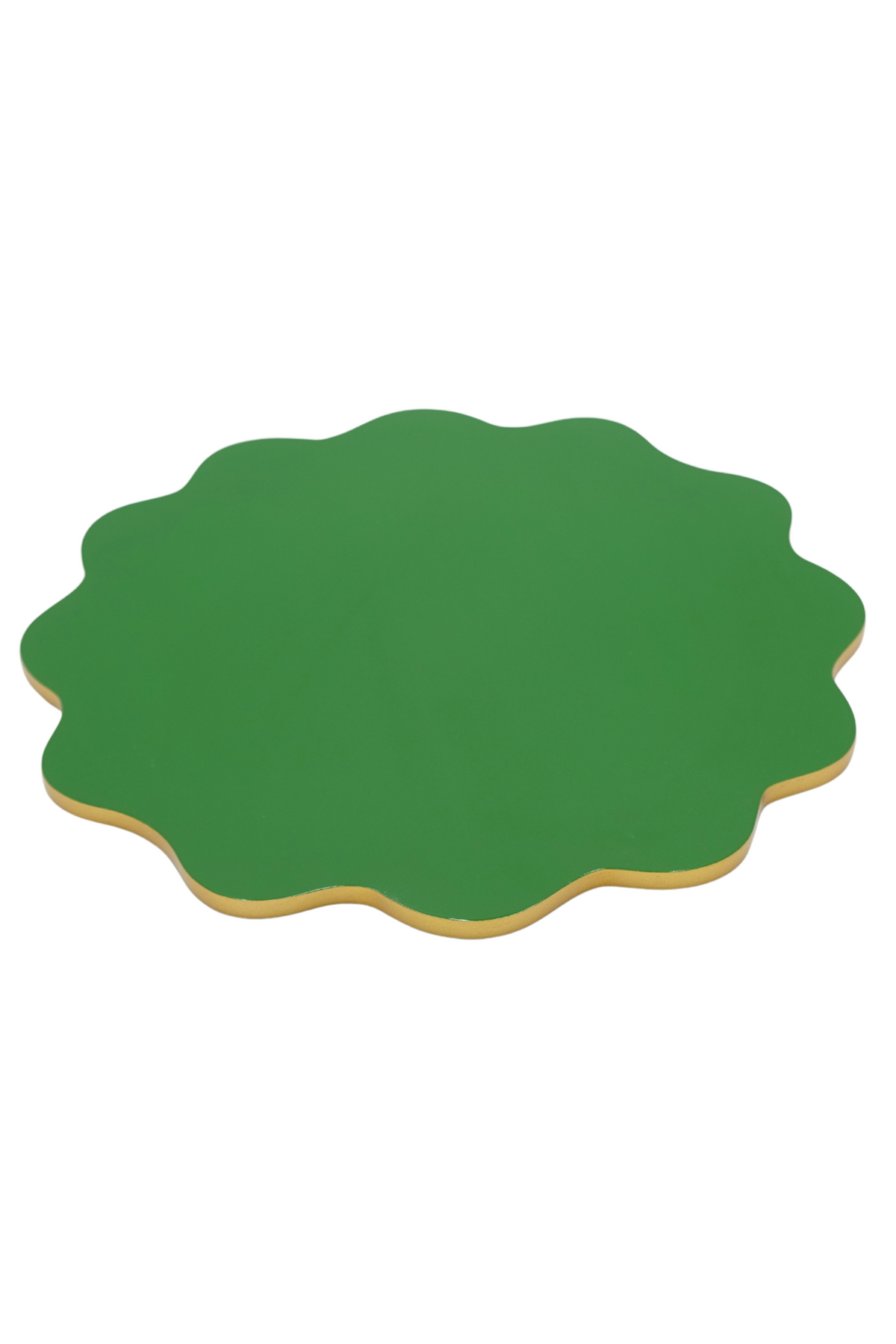 Garden Green Scalloped Lacquerware Placemat Set