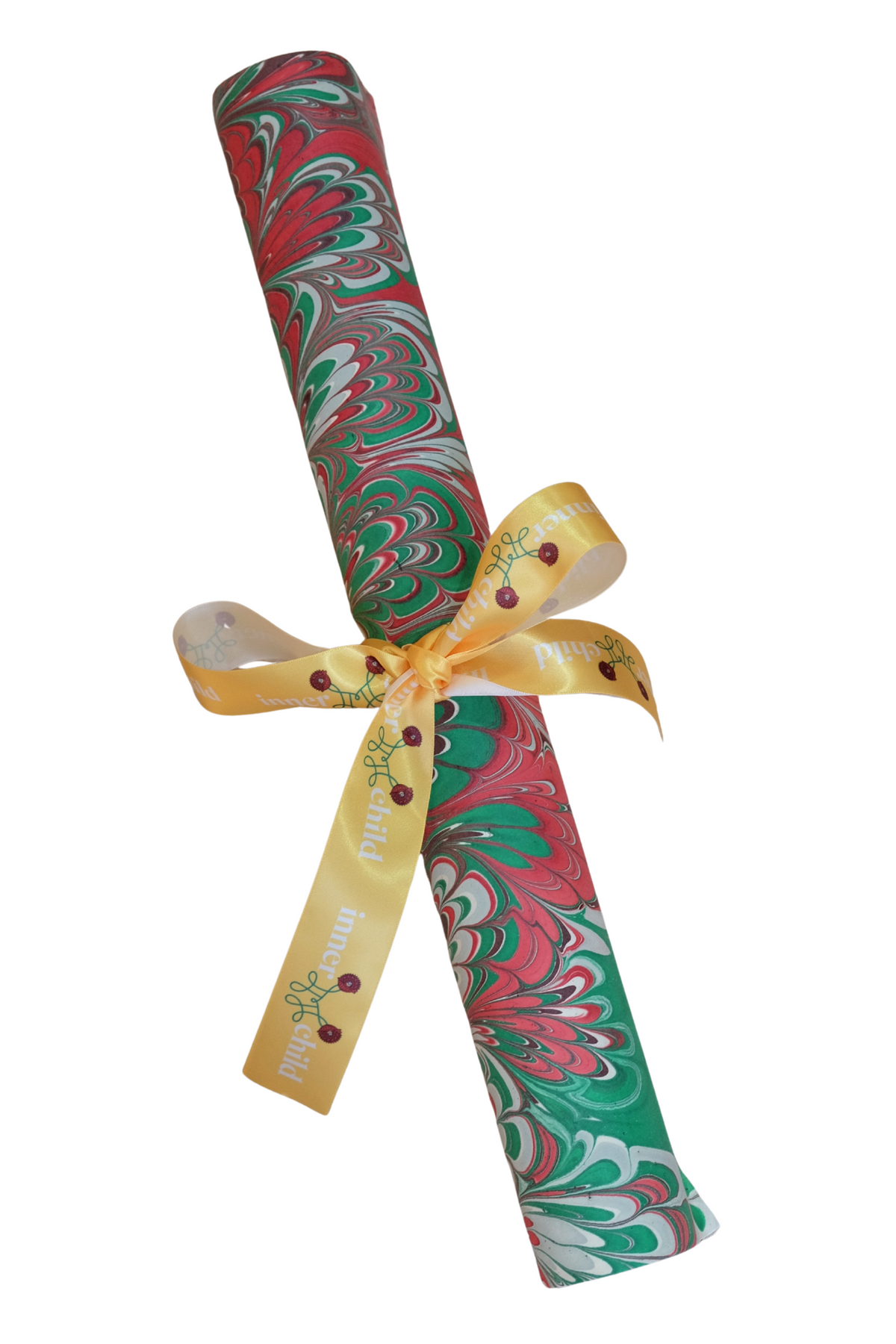 Hand Marbled Holiday Festive Gift Wrapping Paper Sheets