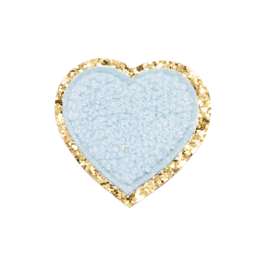 Chenille Sparkle Heart Patches (Set of 2)