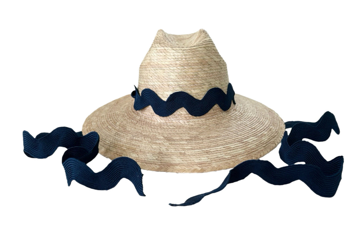 Petunia Girl&#39;s Sun Hat - Navy Ric-Rac Ribbon | Sarah Bray Bermuda