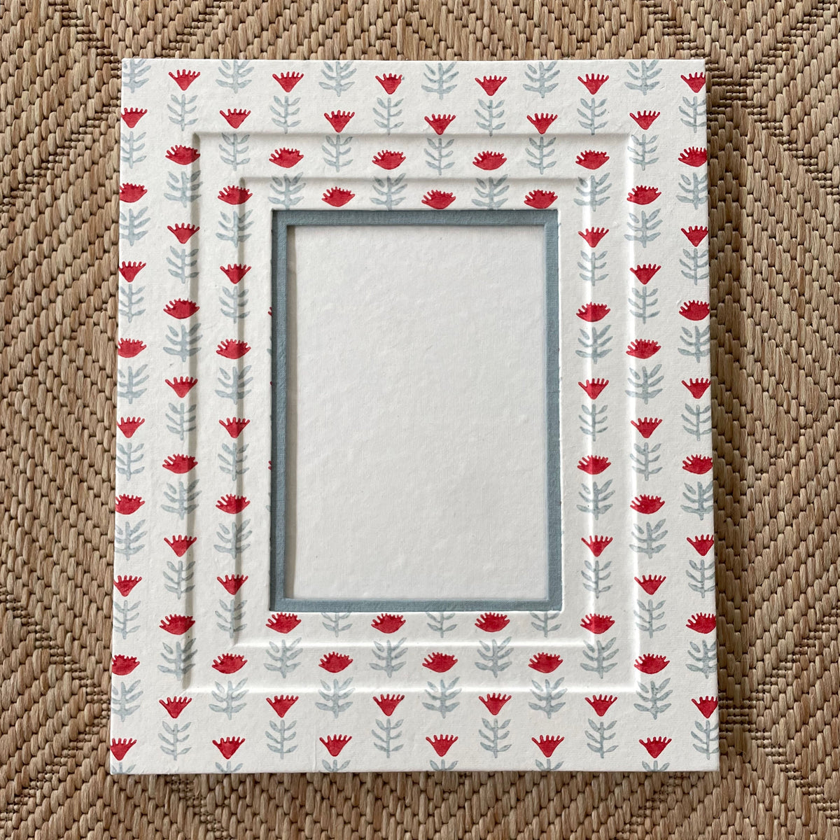 5x7 Block Printed Frame in Claire Poppy | Ceae Shop