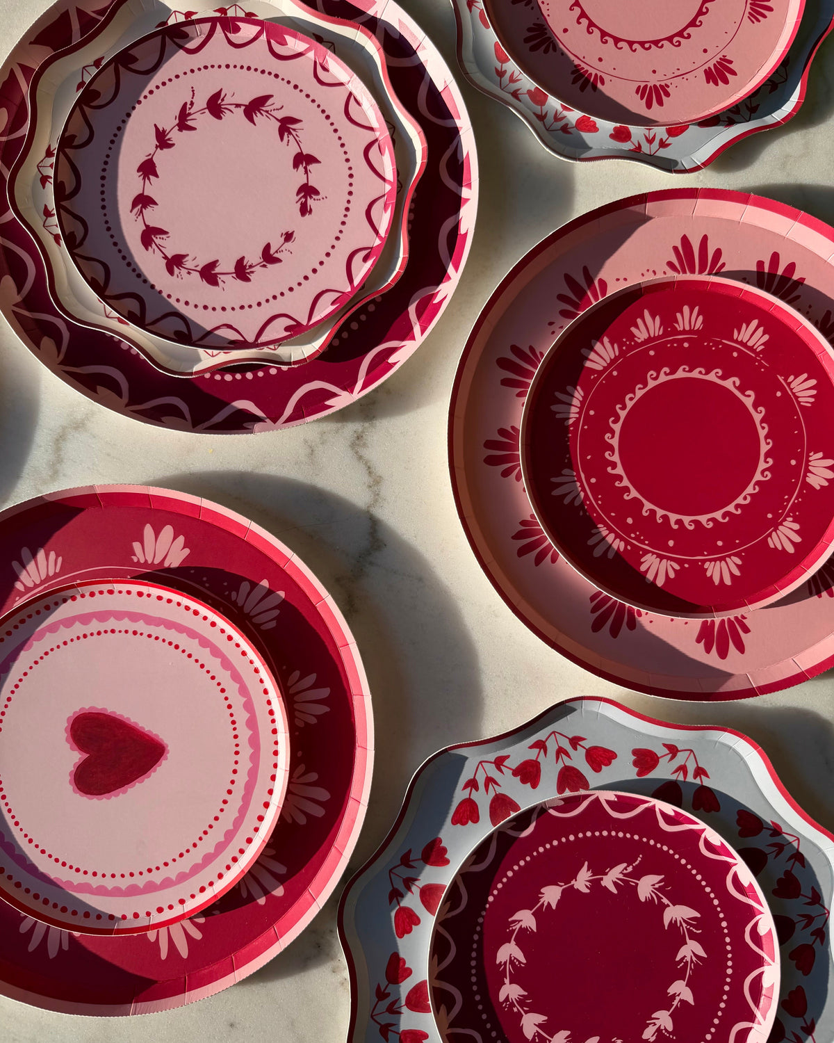 Soleil Hors d'Oeurves Plate Set - Fuchsia