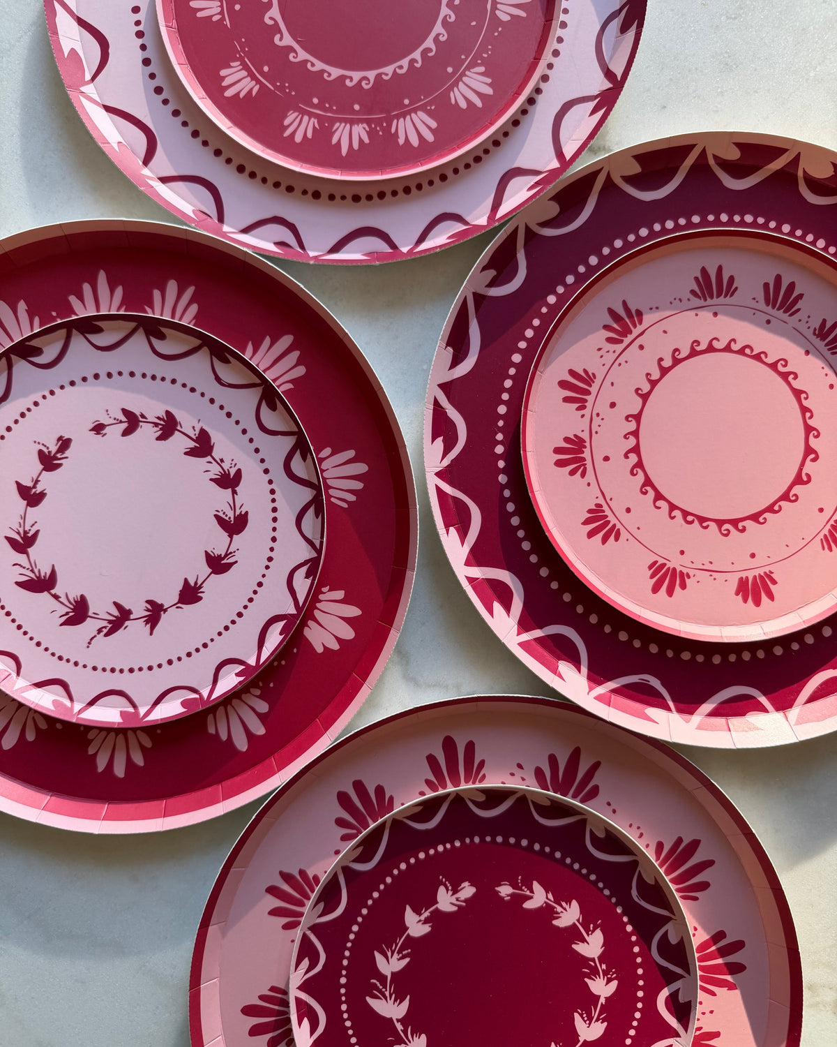 Soleil Hors d'Oeurves Plate Set - Flamingo