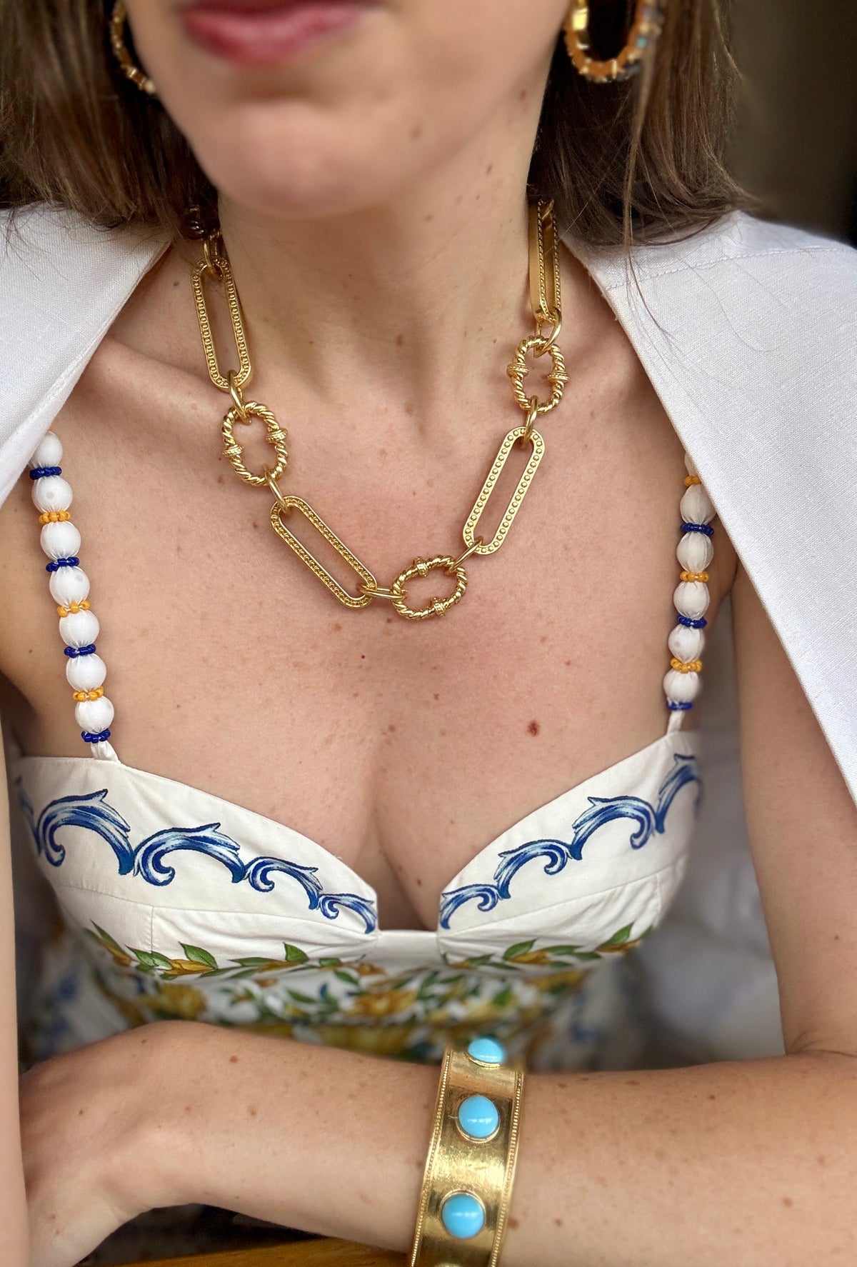 Milly Gold Toggle Necklace  | Kimono Dragon