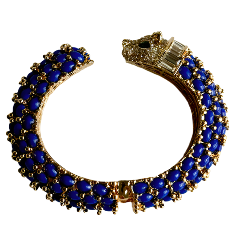 Navy Blue Panther Bracelet  | Kimono Dragon