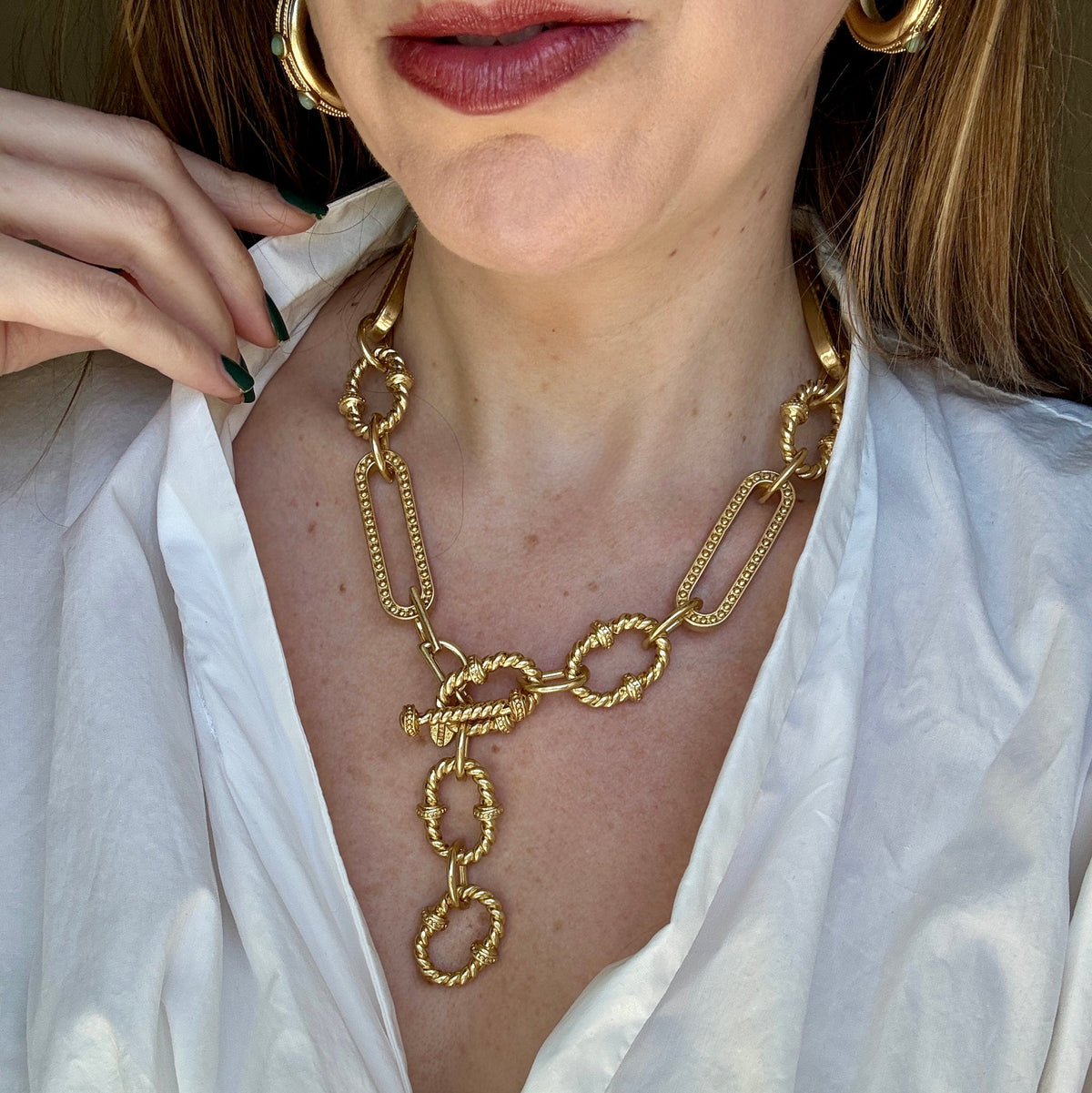 Milly Gold Toggle Necklace  | Kimono Dragon