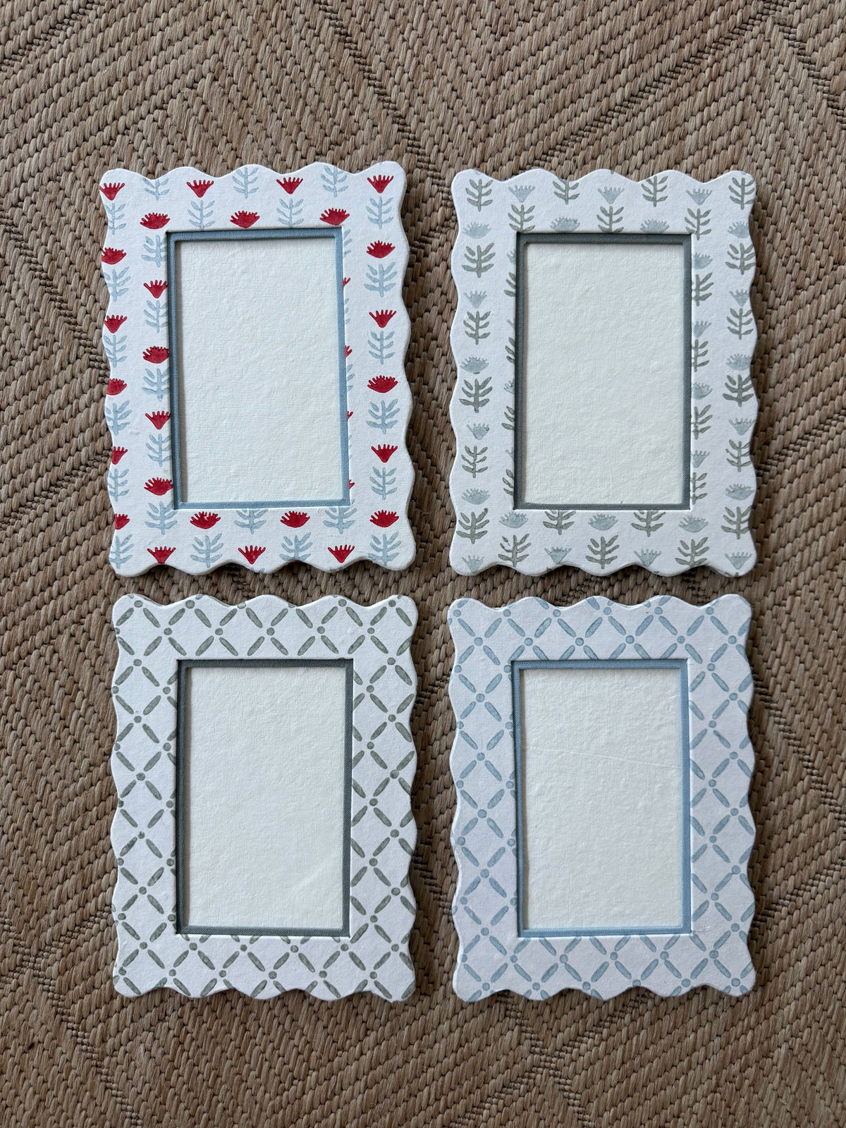4x6 Block Printed Frame - Croix Green | Ceae Shop