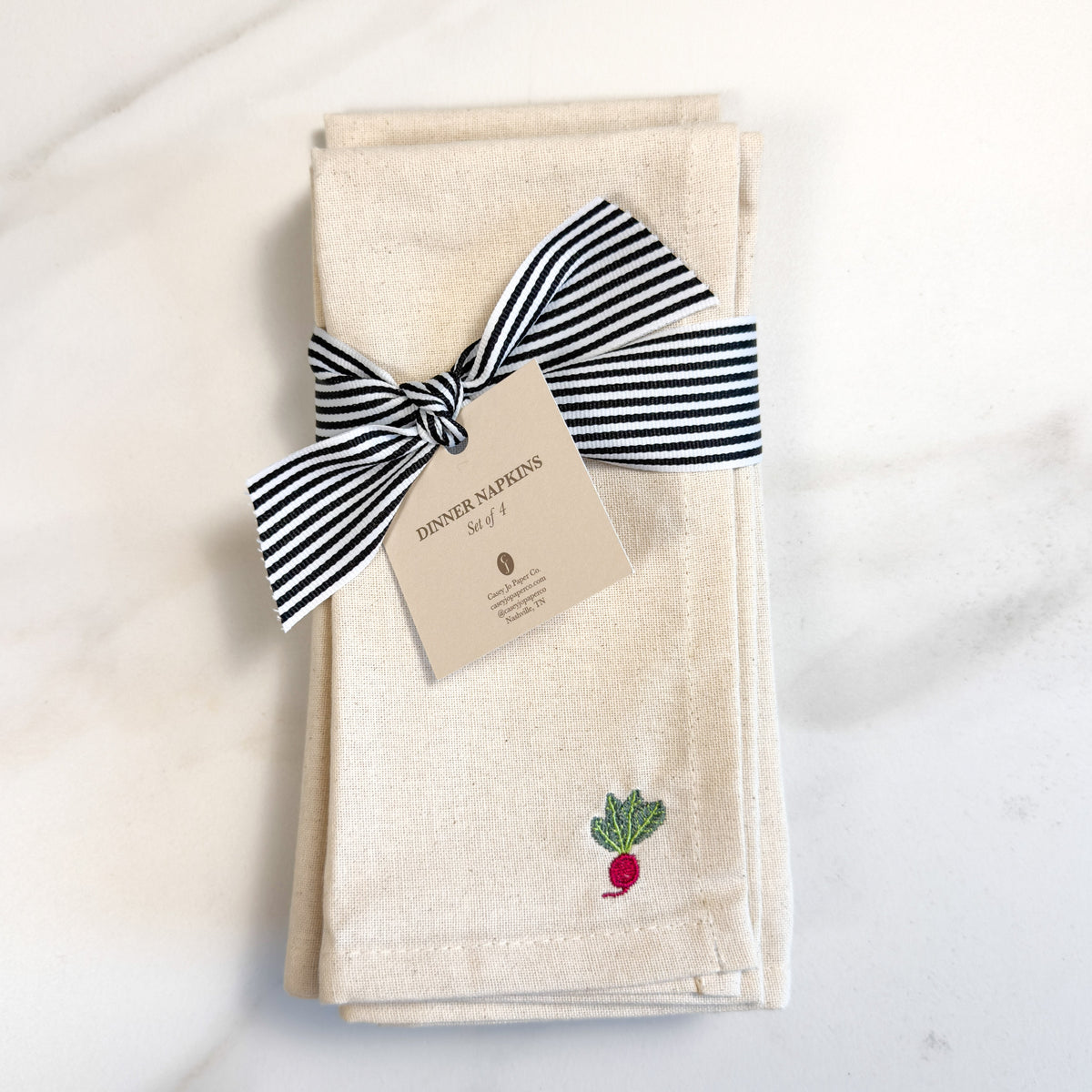 Mixed Vegetables Embroidered Dinner Napkins