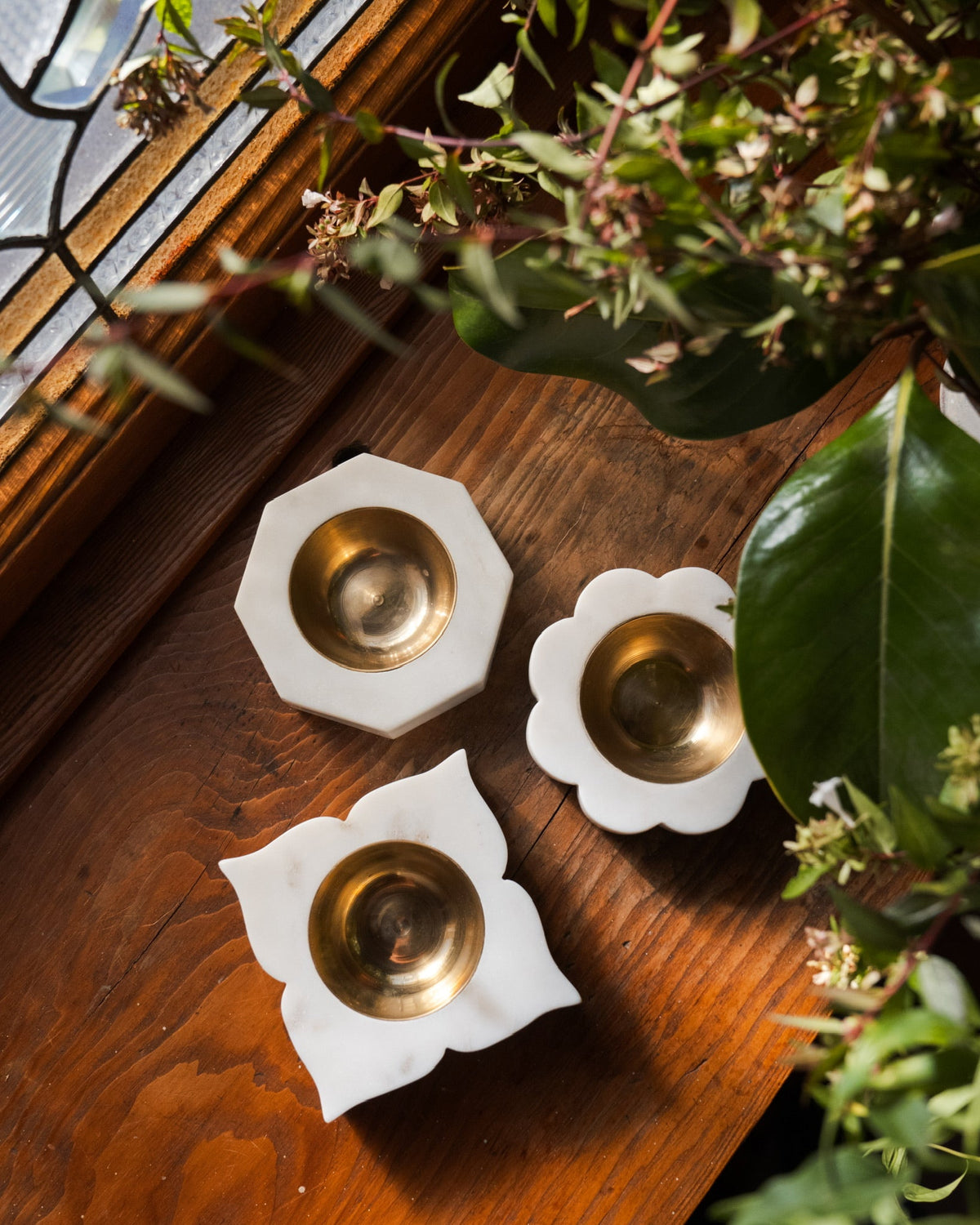 Banswara Marble Candleholder Trio