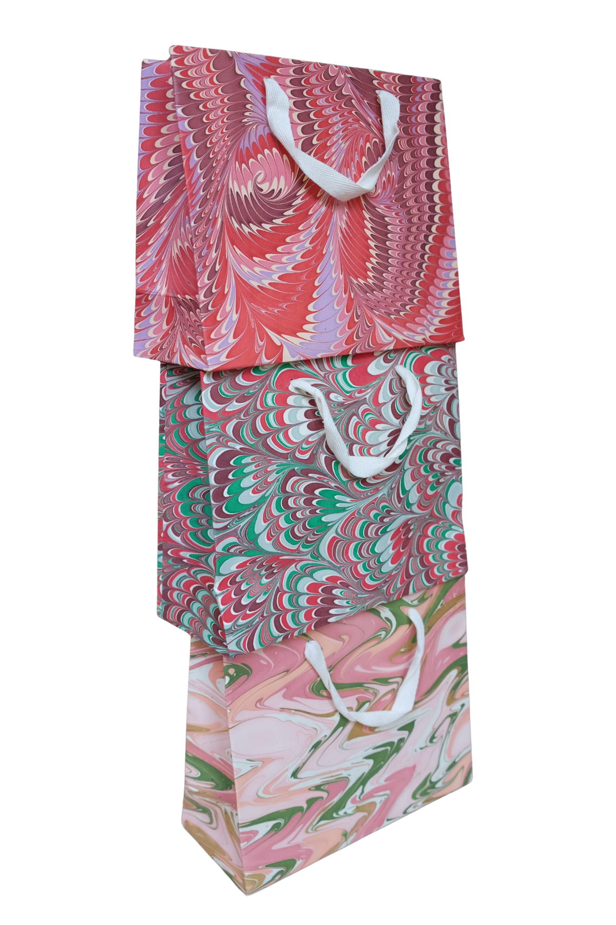 Florentine Pink Hand Marbled Gift Bag (Medium)