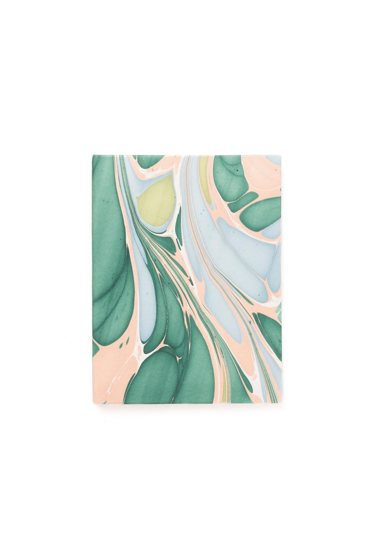 Hand Marbled Frame Folding Book 4x6 - Green and Pink  | Inner Child
