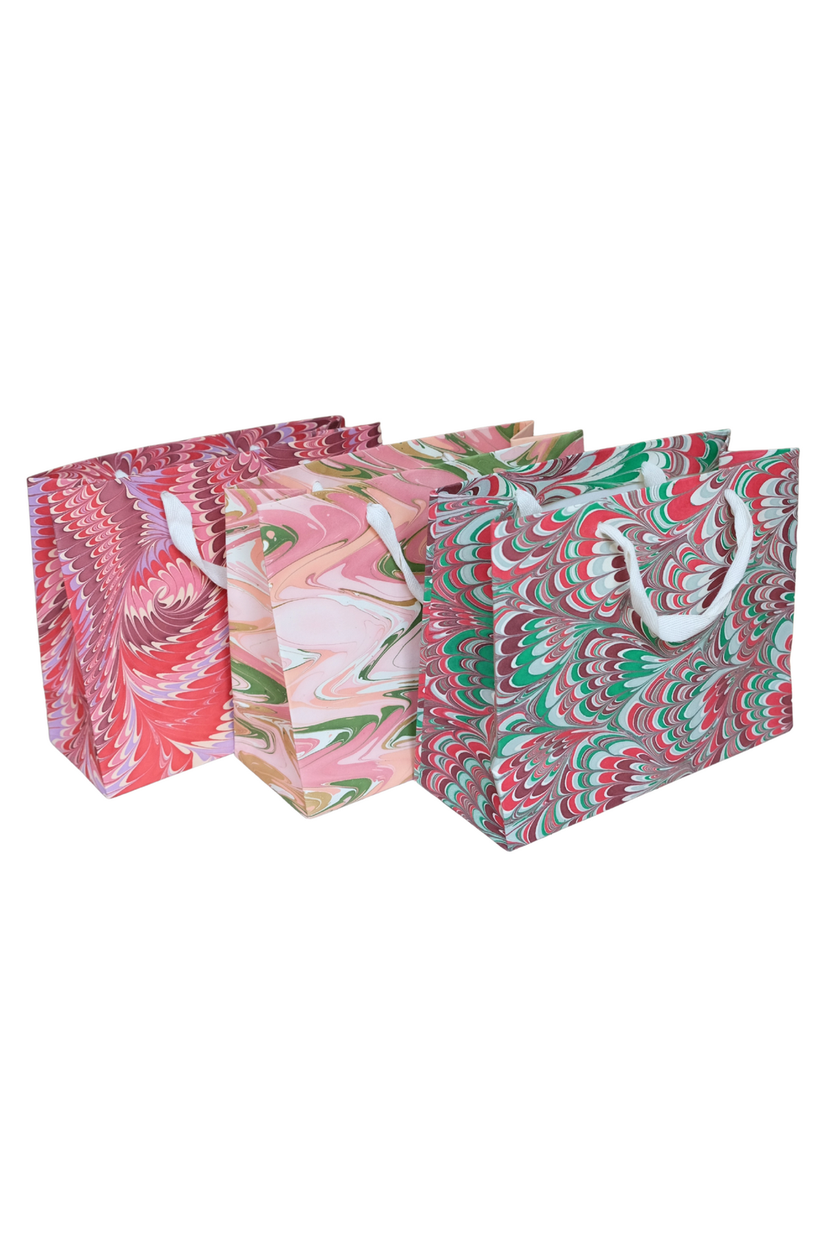 Florentine Pink Hand Marbled Gift Bag (Medium)