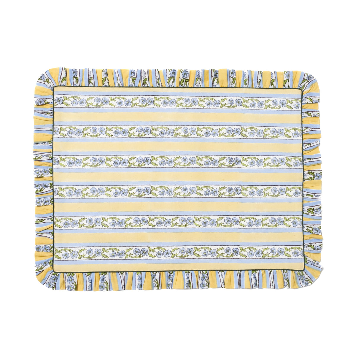Provence Blockprint Placemat - Butter Yellow | Inner Child