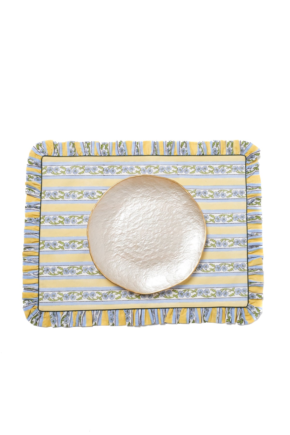 Provence Blockprint Placemat - Butter Yellow | Inner Child