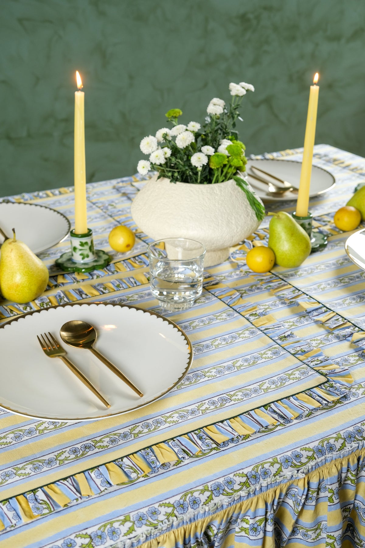 Provence Blockprint Placemat - Butter Yellow | Inner Child