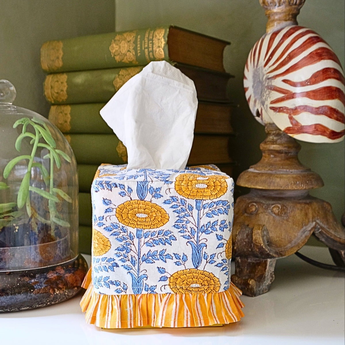 issue Box Cover - Araminta Yellow Blockprint | Inner Child