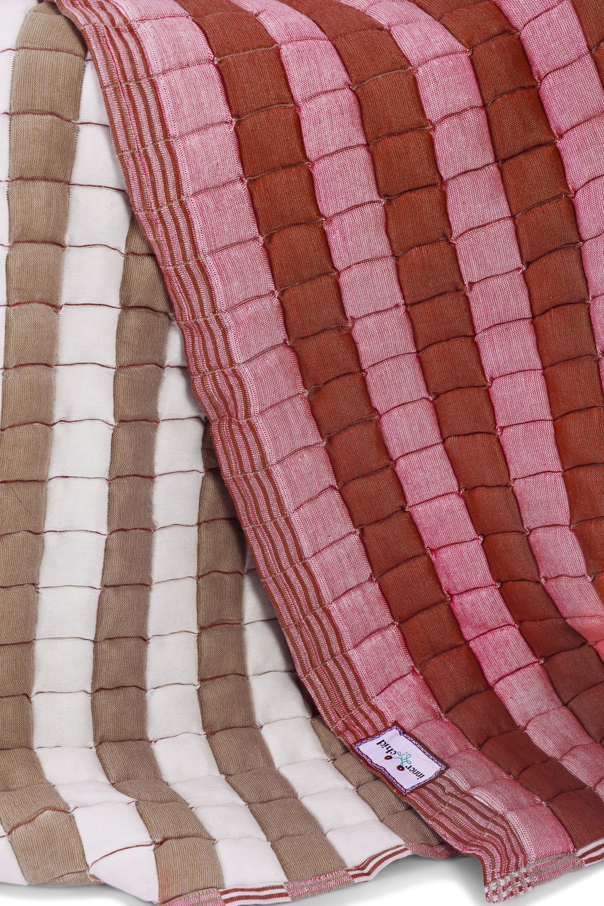 Warm Taupe & Dusty Pink Reversible Sujani Quilt