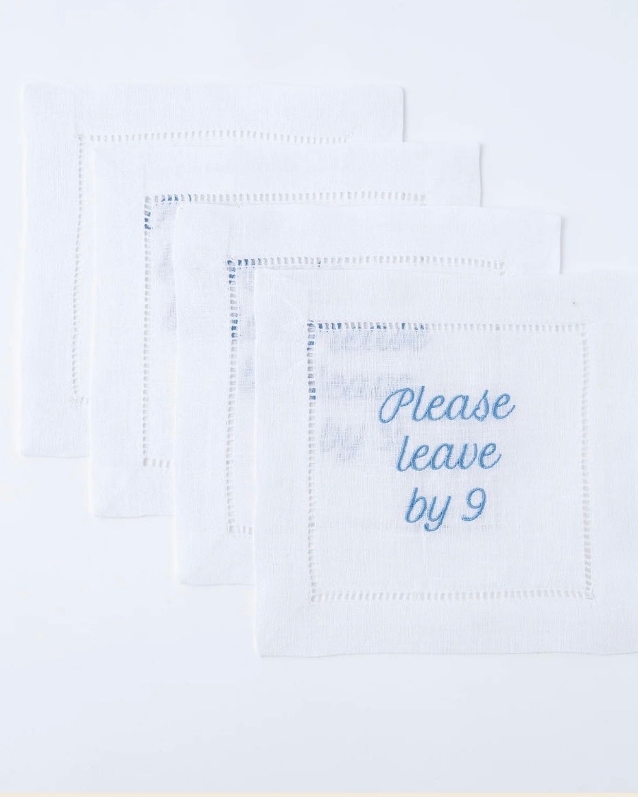 Please Leave By 9 Cocktail Napkin Set | No Reservations