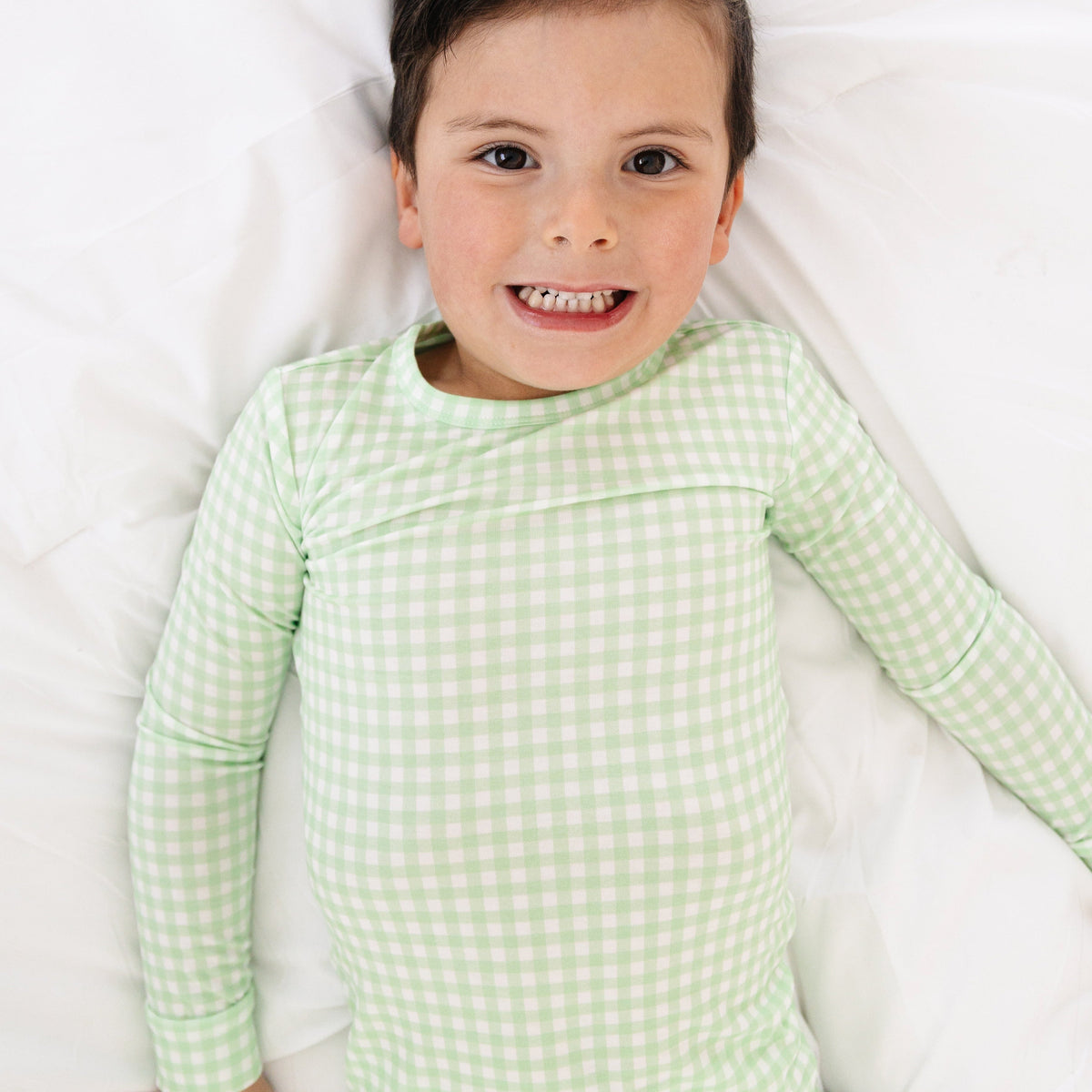 Pistachio Gingham Bamboo Toddler Pajama Set