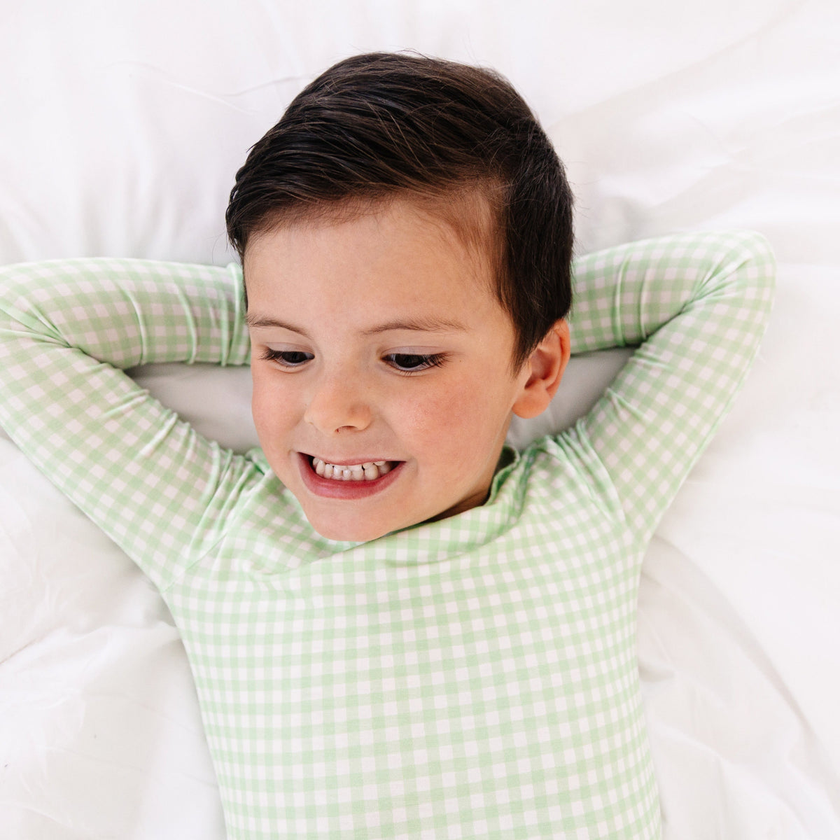 Pistachio Gingham Bamboo Toddler Pajama Set
