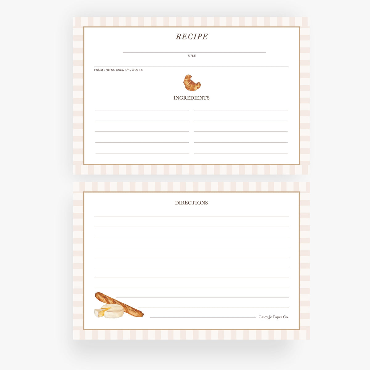 Bread & Cheese Recipe Cards