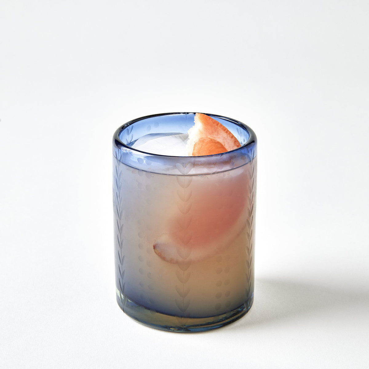 Signature Seven French Blue Rocks Glass