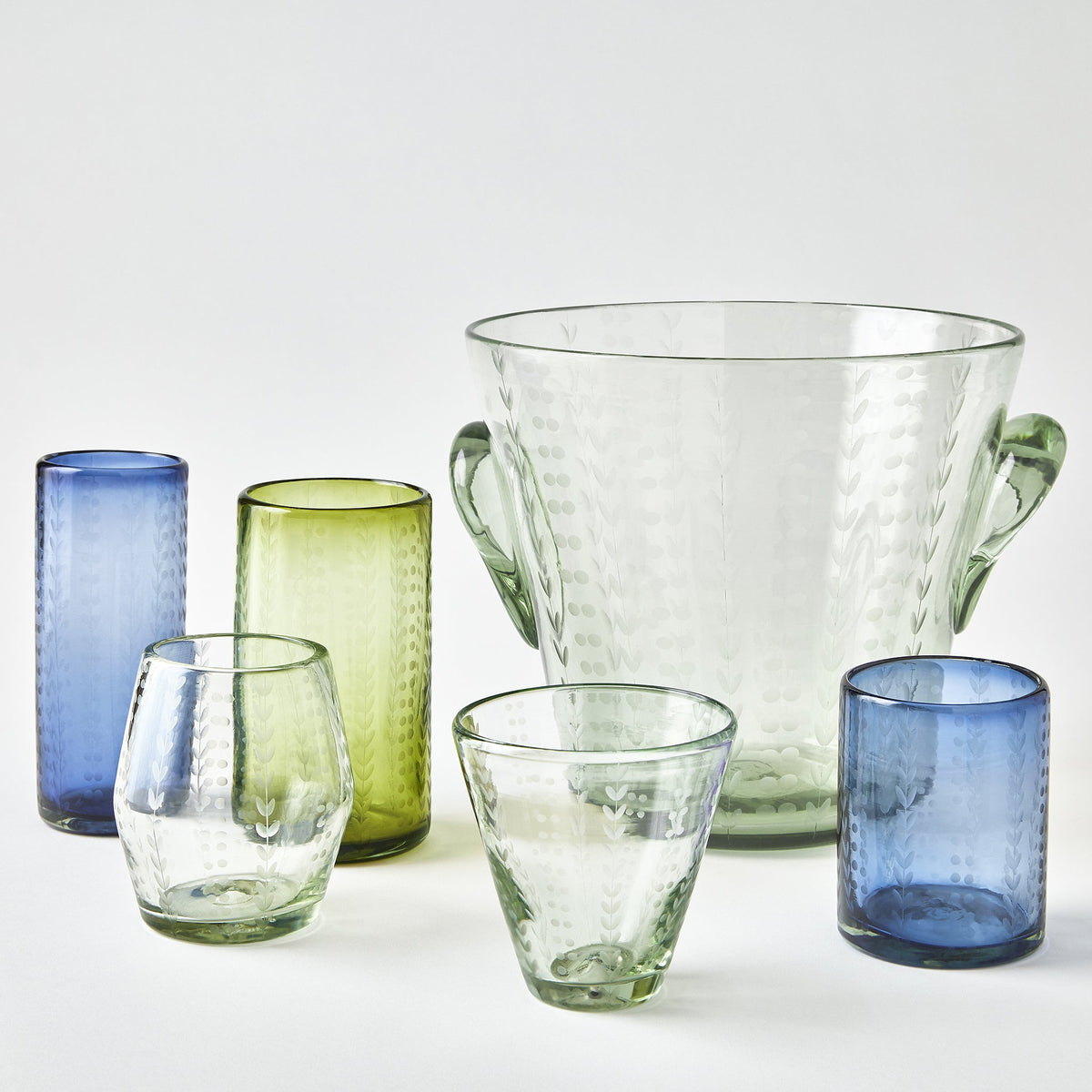 Signature Seven French Blue Rocks Glass