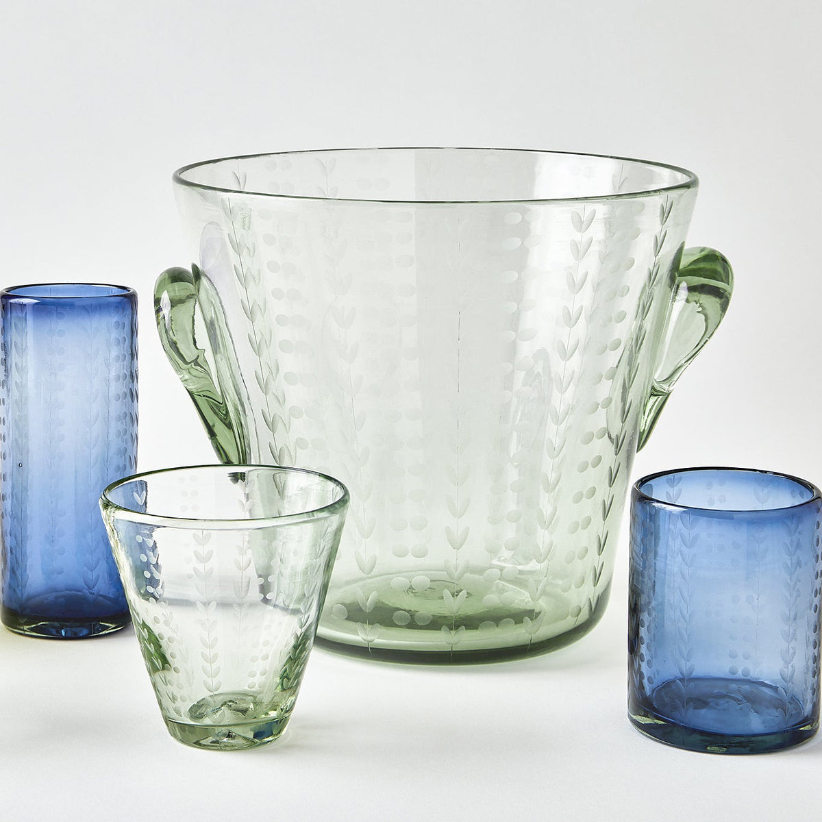 Signature Seven French Blue Rocks Glass